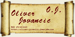 Oliver Jovančić vizit kartica